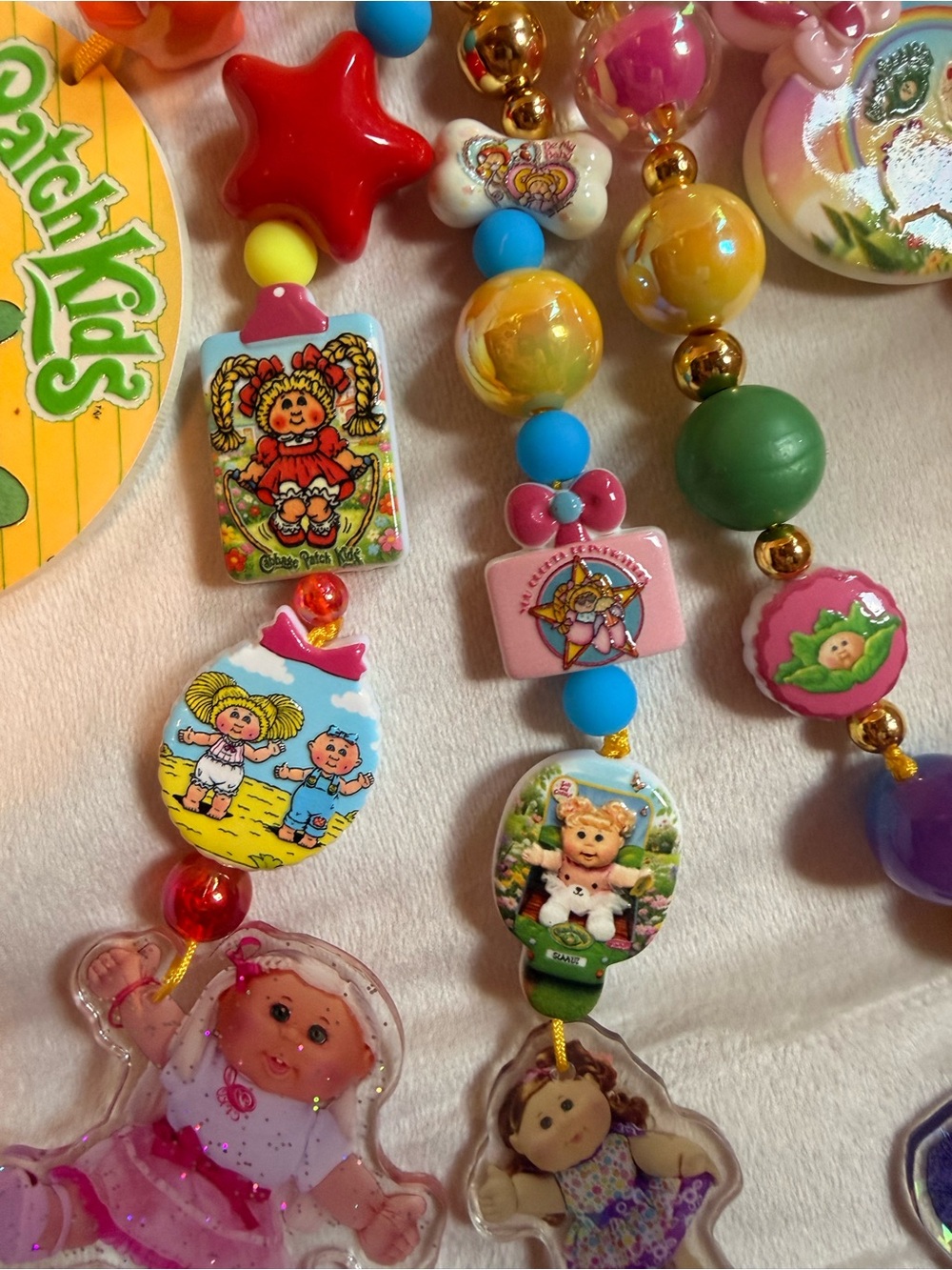 Multi-Color Charm Keychain - Colorful Beaded Kids Accessory - Picture 2 of 5